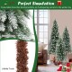 Pre-lit snowy Christmas tree set of 3 with lifelike trunk and warm white LED lights for festive home decoration.