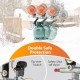 Dual head outdoor heater with 30000 BTU, safety shut-off valve, and tip-over switch for reliable outdoor warmth.