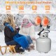 Dual head outdoor heater with 30000 BTU, adjustable heat settings, and portable design for camping and outdoor use.