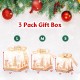 Set of 3 lighted Christmas gift boxes in various sizes, featuring warm white lights and weatherproof material for.