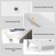 Close-up of the 3 drawer dresser chest in white, featuring exquisite drawer knobs and smooth rounded corners for modern.