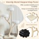 70-inch tall cat tree with 3 soft perches, sturdy metal frame, and wide base for stability in beige color.