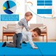 Blue 6 x 2 FT tri-fold gym mat displayed with kids playing, featuring hook and loop connections for larger activity.