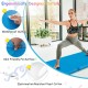 Tri-fold gym mat in blue with waterproof PU surface, ideal for yoga and martial arts, featuring removable zippered.