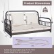 2-person outdoor hanging chair with gray PE wicker, soft cushions, and 2 hemp ropes for versatile placement and comfort.