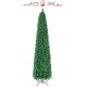 8 ft pre-lit Christmas pencil tree with colorful fiber optics, featuring a vibrant look and space-saving design for any.