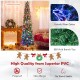 8 ft pre-lit Christmas pencil tree with colorful fiber optics and 889 branch tips, perfect for festive corner.