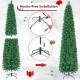 8 ft pre-lit Christmas pencil tree with colorful fiber optics, featuring a folding metal stand for hassle-free.