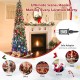 8 ft pre-lit Christmas pencil tree with colorful fiber optics, ideal for home, office, and festive decorations.