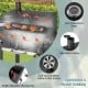 Outdoor BBQ charcoal grill with adjustable chimney, temperature gauge, and foldable side tables for efficient cooking.