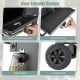 Front charcoal access door and pull-out ash tray of the outdoor BBQ charcoal grill with wheels for easy use.