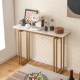 43.5-inch console table with a golden heavy-duty metal frame, featuring a waterproof tabletop for versatile use.