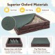 Brown 2-in-1 HDPE kids sandbox with waterproof cover and bottom liner, ideal for outdoor play and creativity.