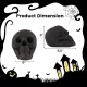 Black ceramic fibre skull decoration for Halloween, 6" x 8.5", designed for fire pits and spooky ambiance.