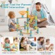 Bamboo marble run educational toy set with 162 pieces, promoting creativity and parent-child interaction for kids over.