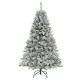 6-foot artificial Christmas tree with white flocking, 644 branch tips, and a sturdy metal stand for festive decor.