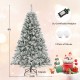 6ft artificial Christmas tree with white flocking, 644 branch tips, and warm white LED lights for festive decoration.