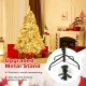 Upgraded metal stand for 6 ft artificial Xmas tree, featuring anti-slip foot pads for floor protection and easy setup.