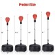 Adjustable freestanding punching bag showing height options from 55 to 62 inches, ideal for fitness and training.