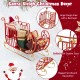 Metal Christmas Santa sleigh with large cargo area, golden star accents, perfect for holiday decor and gift display.