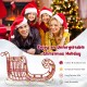 Metal Christmas Santa sleigh with large cargo area, featuring a heavy-duty frame and golden star accents for festive.