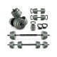 Adjustable 4 in 1 weight dumbbell set with foam grip, 16 weight plates, and kettlebell for versatile home workouts.