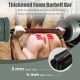 Thick foam barbell rod with deep thread texture for grip, part of a 4 in 1 adjustable weight dumbbell set.
