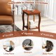 15-inch walnut end table with storage shelf, compact design for living room, bedroom, or office use.