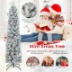 Slim 6-foot Christmas tree with winter style flocking, 258 branch tips, and 100 warm white lights, perfect for small.