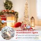 6-foot slim Christmas tree with 258 branch tips and 150 warm white incandescent lights for festive holiday decor.