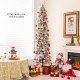 6-foot slim Christmas tree with 258 branch tips and 100 warm white incandescent lights, perfect for festive decor.