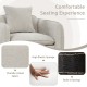 Chenille velvet accent chair in white with ergonomic backrest, soft cushion, and side storage pockets for versatile use.