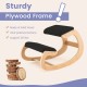 Wooden rocking chair with padded seat cushion and knee support, made of solid wood, supports 330 lbs for comfortable.