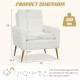 Upholstered white sherpa accent armchair with gold metal legs, designed for comfort in living rooms or offices.