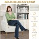 Upholstered sherpa accent chair in white with gold metal legs, perfect for relaxing, reading, or watching movies.