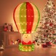 Santa Claus in a colorful hot air balloon with warm lights, perfect for festive yard and porch decorations.