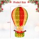4.5 feet Christmas Santa Claus in a colorful hot air balloon with warm lights, perfect for festive outdoor decoration.