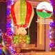 Colorful 4.5 feet Christmas Santa Claus in a hot air balloon with bright lights, perfect for festive outdoor decoration.