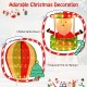 Lifelike Santa Claus on a bright hot air balloon, perfect for festive outdoor Christmas decorations and celebrations.