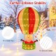 Santa Claus in a hot air balloon with warm lights, perfect for festive lawn decoration during Christmas celebrations.
