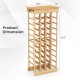 40 bottles modular wine rack made of durable pine wood, featuring 10 tiers and compact top for versatile storage.