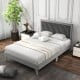 Twin/Full/Queen platform bed showcasing the plush velvet headboard and sleek design, perfect for a stylish bedroom.