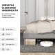 Twin/Full/Queen platform bed with high headboard, wooden slats, and versatile clearance for storage and easy sweeping.