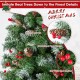 Hinged Christmas tree featuring PVC branch tips, 89 natural pine cones, and 267 vivid red berries for festive decor.