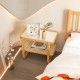 2-tier Bamboo Side Table with Glass Top - Gallery View 3 of 10