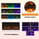 Electric fireplace with adjustable color and brightness, featuring 9 flame colors and remote control for versatile.
