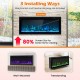 Electric fireplace with adjustable color and brightness, 42 inches, wall-mounted or freestanding for versatile.