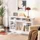 White 48-inch electric fireplace TV stand with cabinets, open shelves, and 3D flame effect for TVs up to 50 inches.