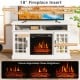 48-inch electric fireplace TV stand in white with 18" insert, featuring realistic 3D flame effect and ample storage.