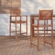 Outdoor acacia wood bar chairs with sunflower backrest and armrests, perfect for patio or balcony use.